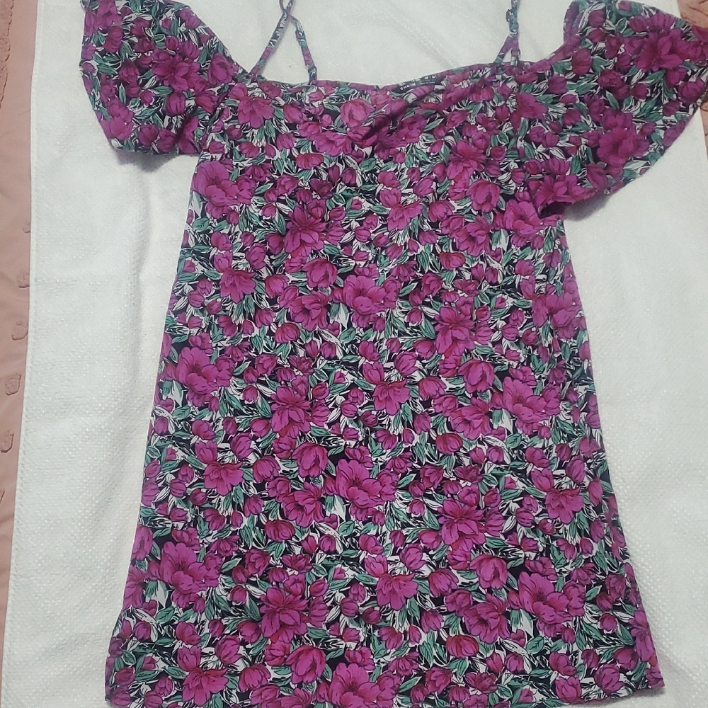 SHEIN Purple Floral Off-Shoulder Camisole